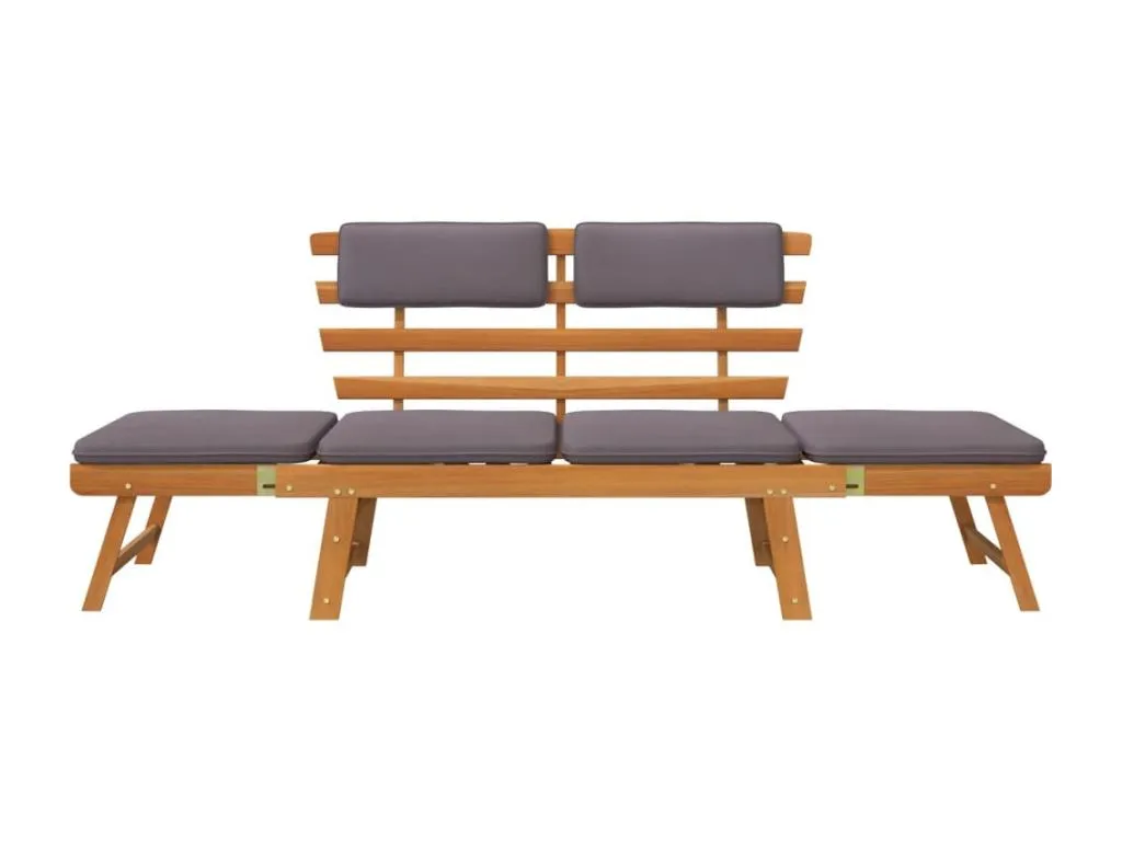 Sofá cama de jardín 2 en 1 con cojín estructura Casahandy maciza 190cm