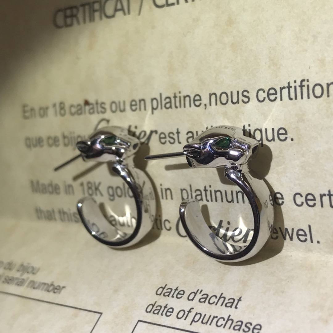Cartier Panthère de Leopard Half Hoop Stud Earrings - Original Replica Club