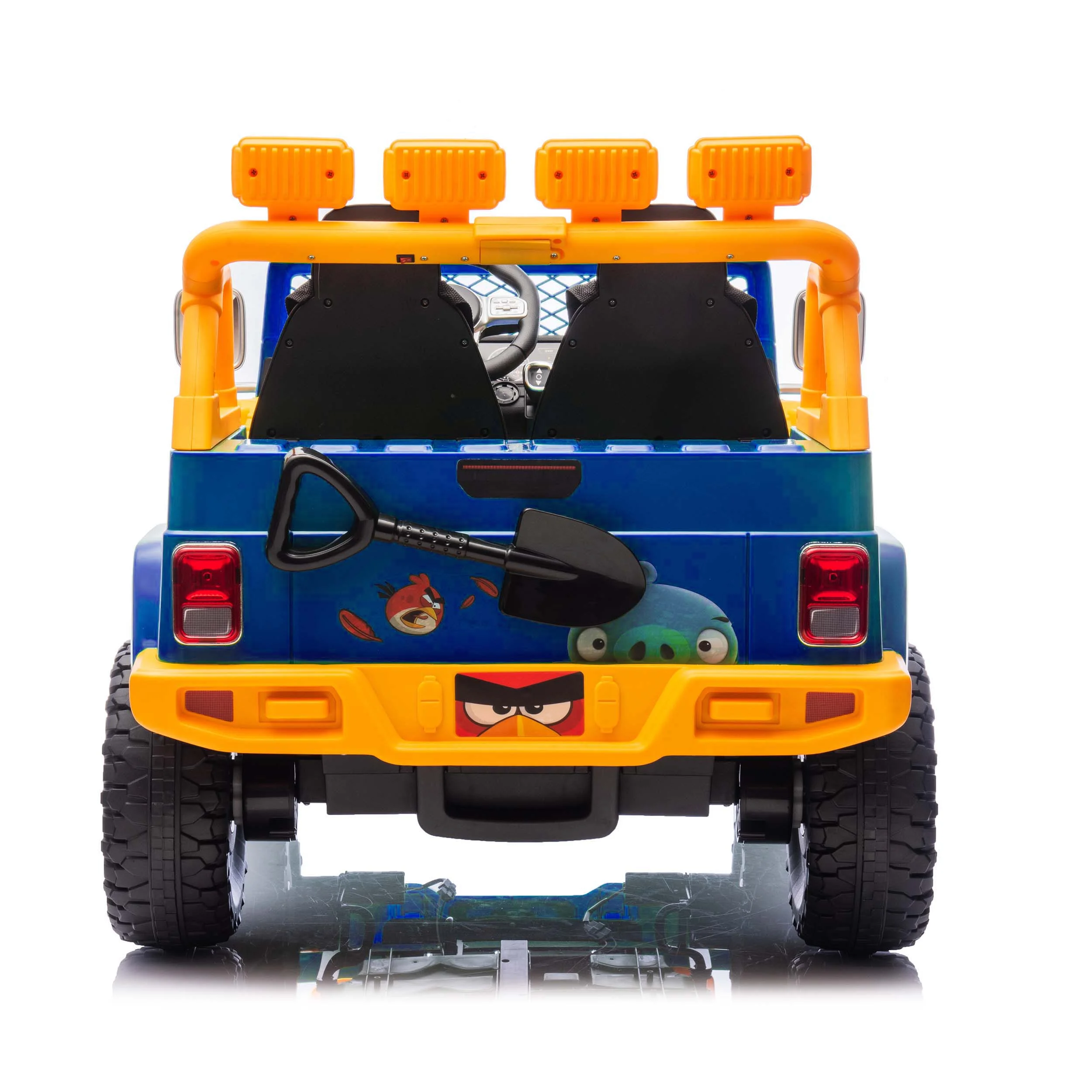 Joyracer 24 Volt Ride on Toys for Big Kids, Licensed Angry Birds Ride on Truck with Remote, 2 Seater 4WD Electric Ride ons with Shovel, Bluetooth, Lights, Power Car Wheels for 3-8, 130lbs, Green - Image 17
