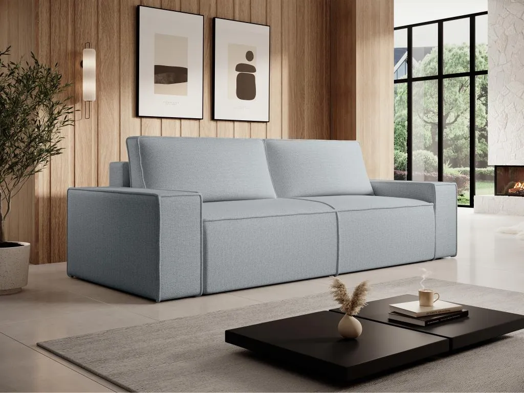 Sofá cama de 4 plazas de terciopelo gris Decopractico UVMG28739