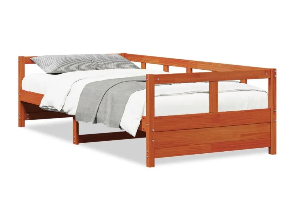 Sofá cama de Habitarluz maciza de Habitarluz marrón cera 90x200 cm ZFVU57345