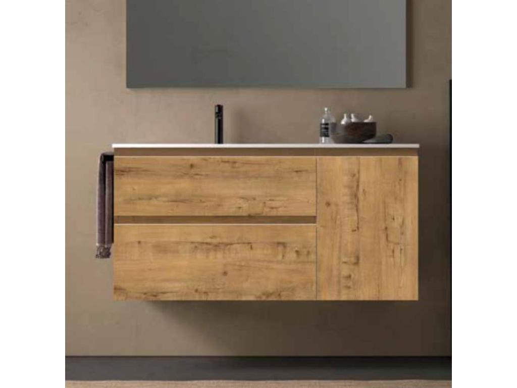 Mueble Baño 2 Cajones + Puerta - Lavabo Bajo Encimera Mod Carmen