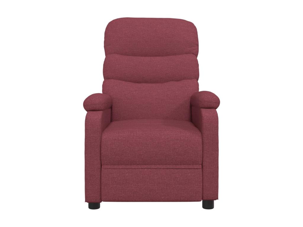 Sillón reclinable de tela rojo tinto