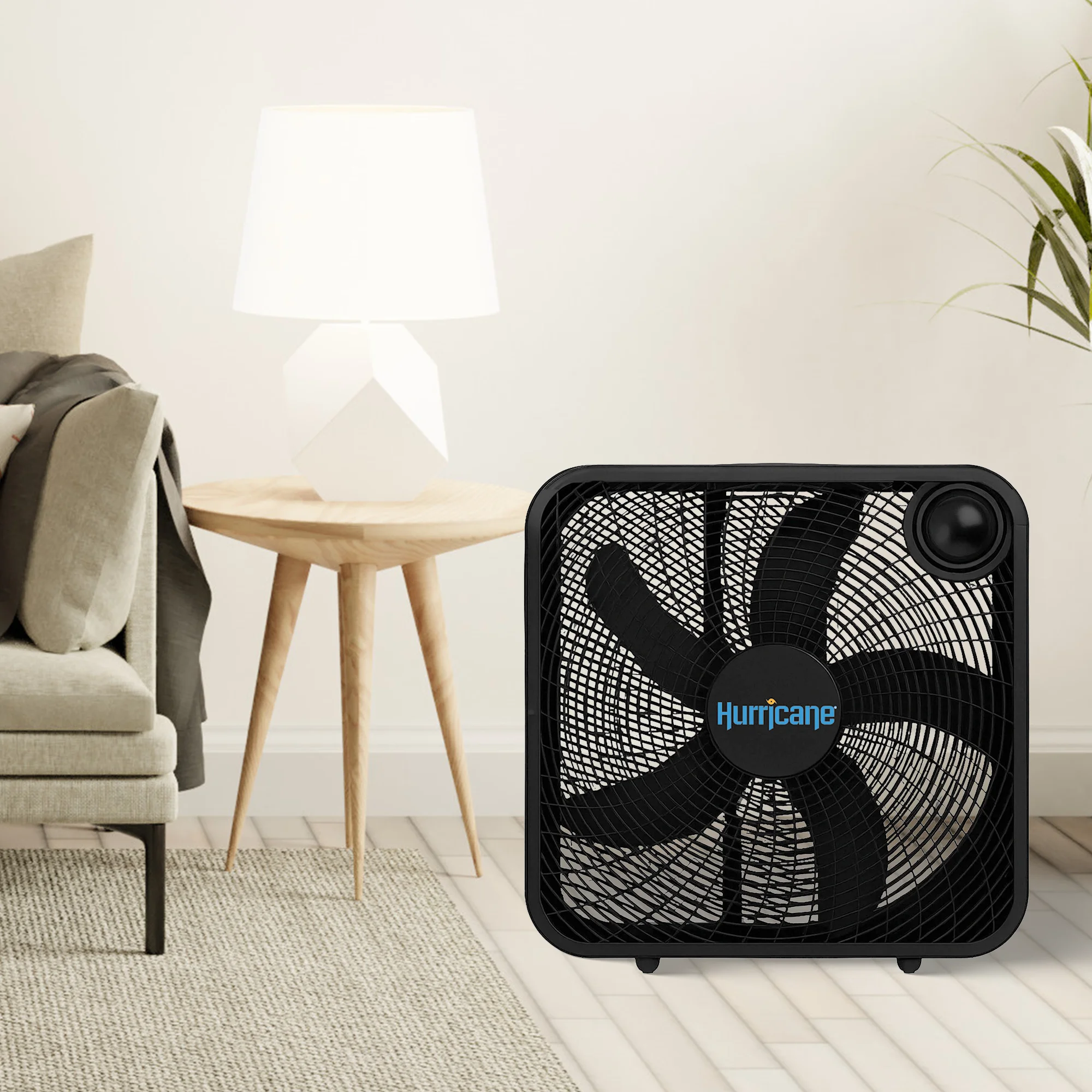 Hurricane 20 Inch Classic Series Floor Box Fan with 3 Speed Settings, Black, 2 Pack - Image 4