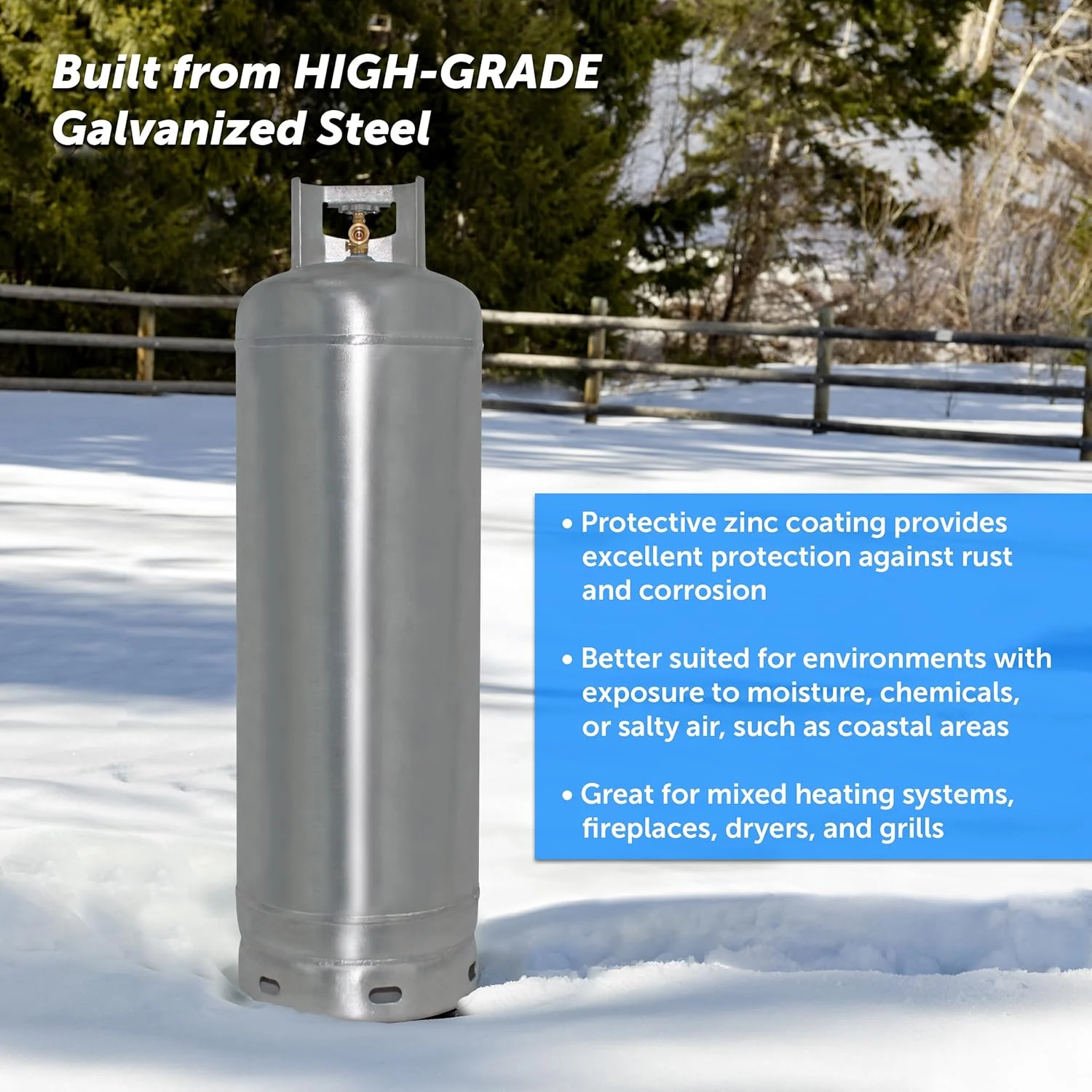 100Lb Steel Propane Tank Cylinder with Pol Valve - valve108270_163892