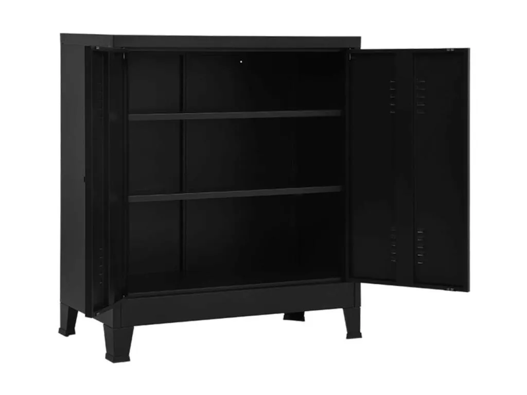 Baúl almacenaje industrial acero negro 90x40x100 cm dic2404115