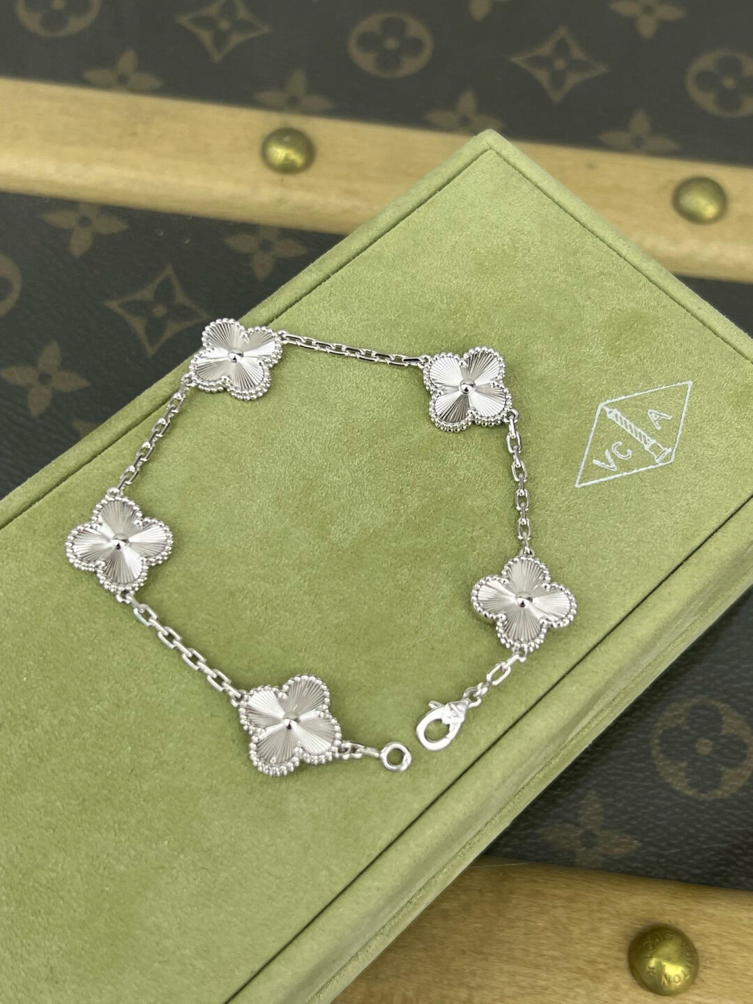 VCA Laser Silver 5 Motifs Vintage Alhambra Bracelet - Original Replica Club