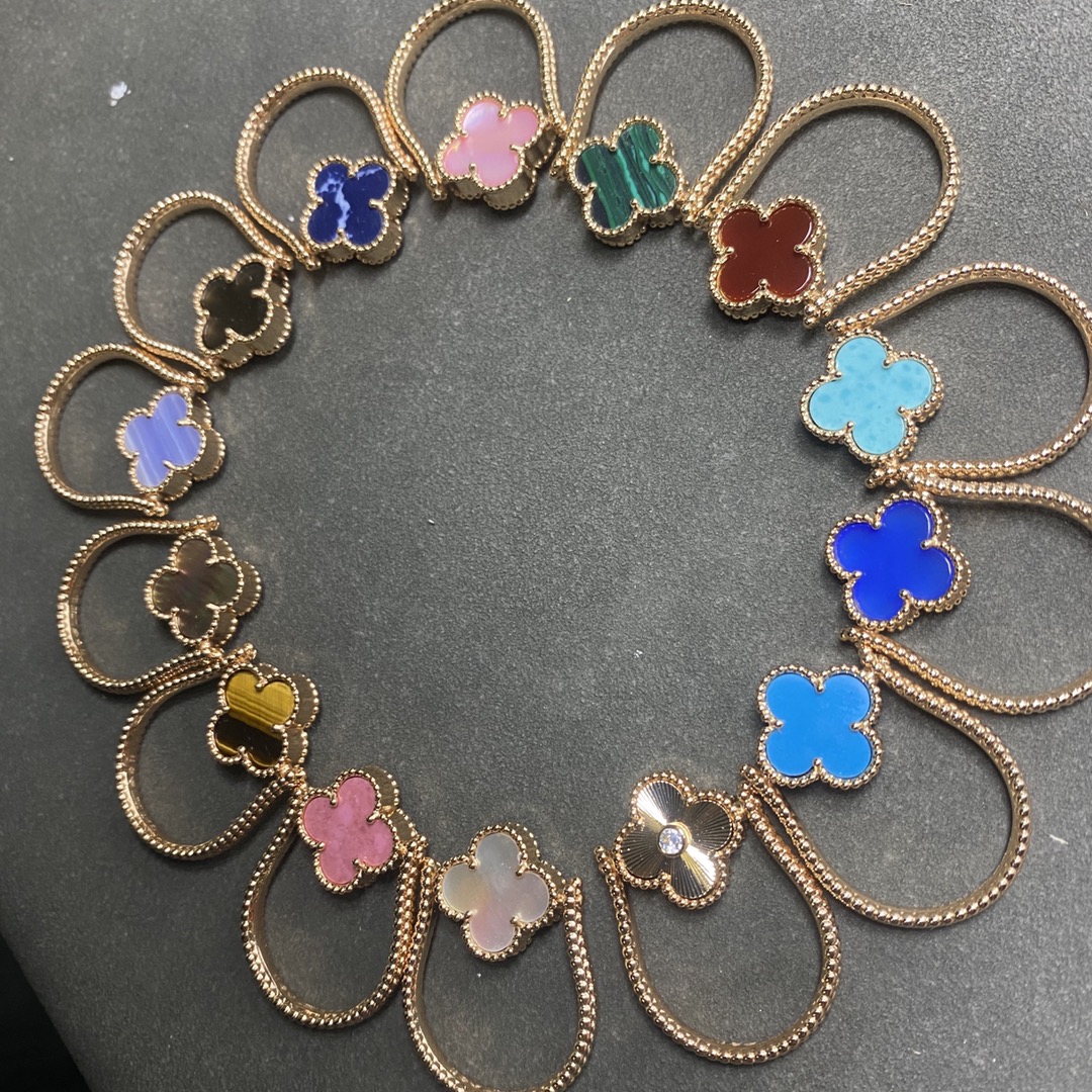 VCA Vintage Alhambra Reversible Ring, Rose Gold, 14 Stone Options - Original Replica Club
