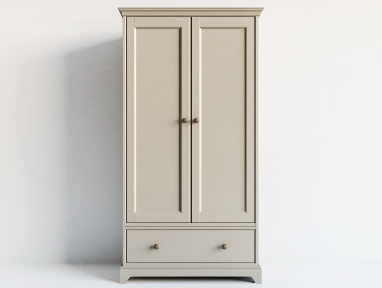 Armario de madera beige dos puertas para dormitorio 180x80x40 cm funcional y elegante
