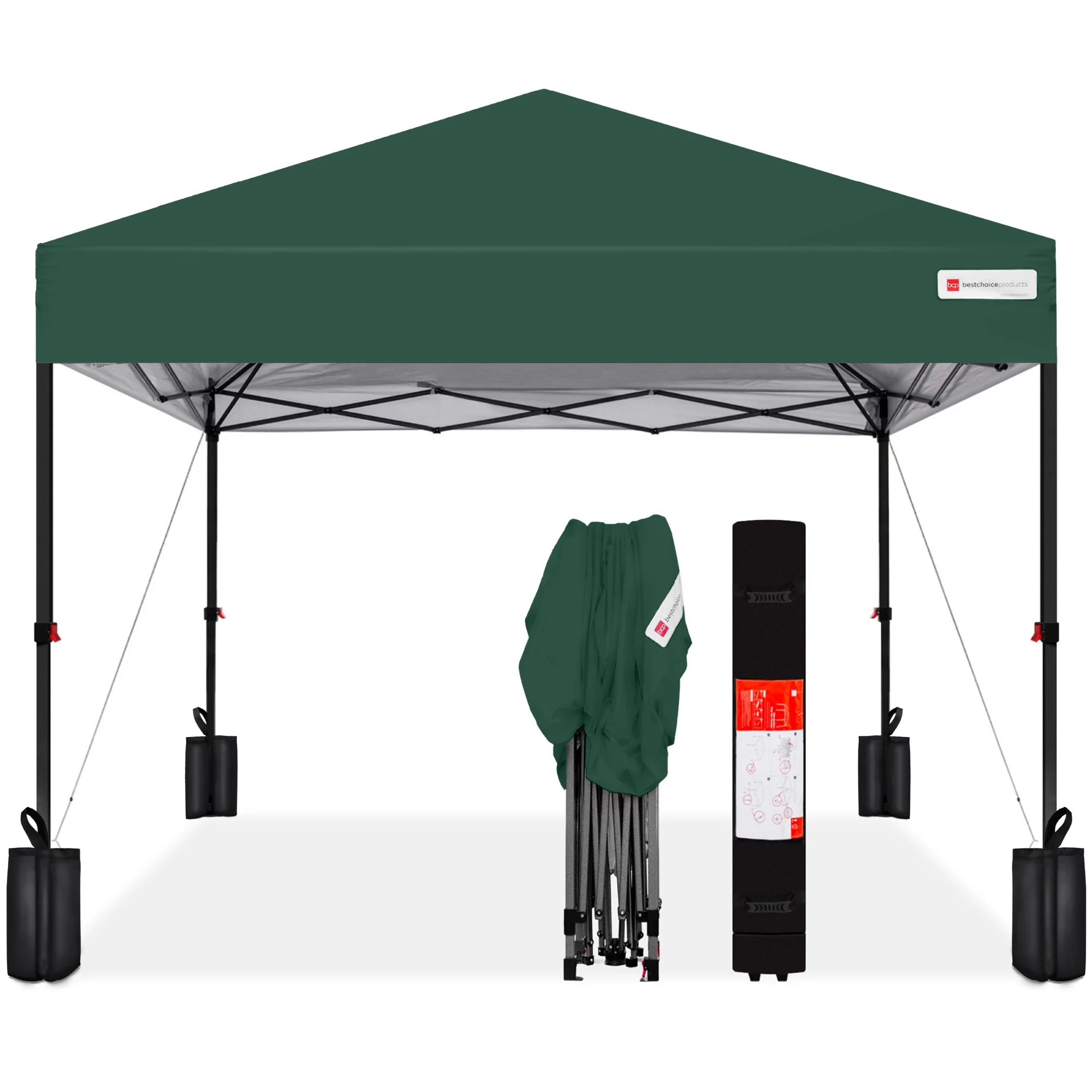 Best Choice Products 12x12ft Easy Setup Pop Up Canopy w/ 1-Button Setup, Wheeled Case, 4 Weight Bags - Navy Blue - Image 78
