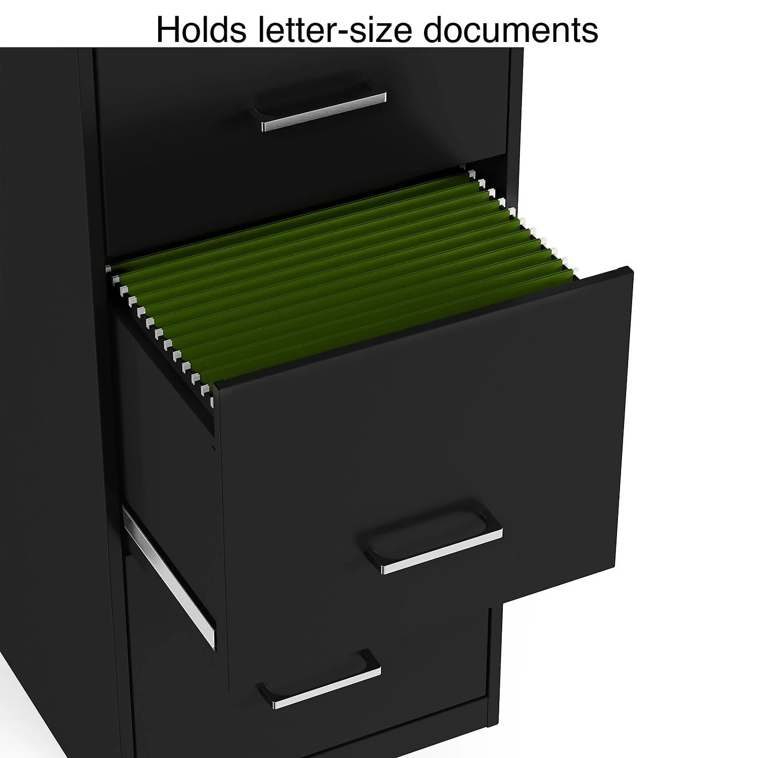 Staples 4-Drawer Vertical File Cabinet Locking Letter Black 18"D (52152) 16883/52152 - Image 3