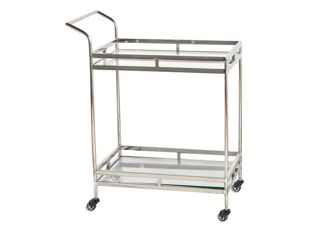Carro bar 85cm 2 baldas acero inoxidable rectangular giselle