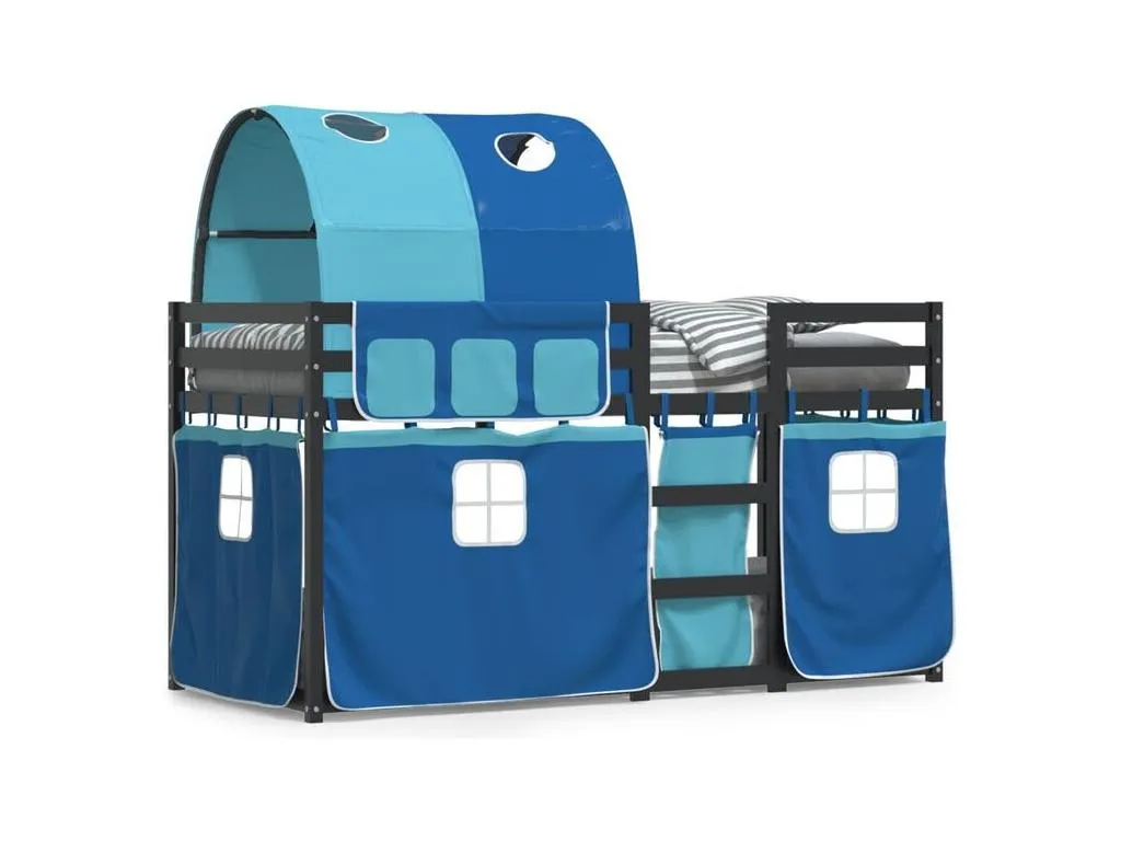 Lluesmahome Litera con cortinas Lluesmahome maciza de Lluesmahome azul 90x190 cm 03799DGDM