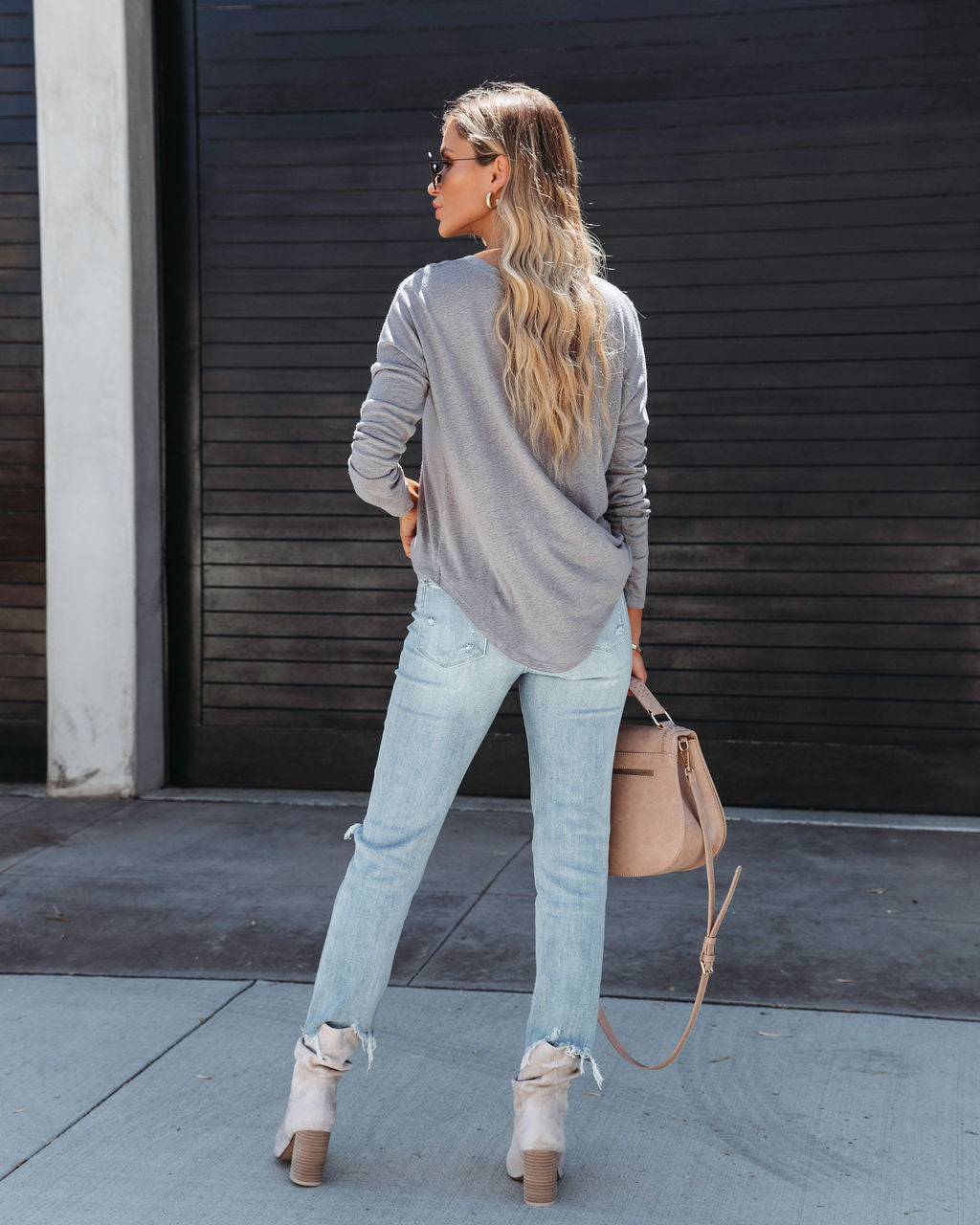 Essentially Needed Long Sleeve Top - Graphite - Se7enfashion