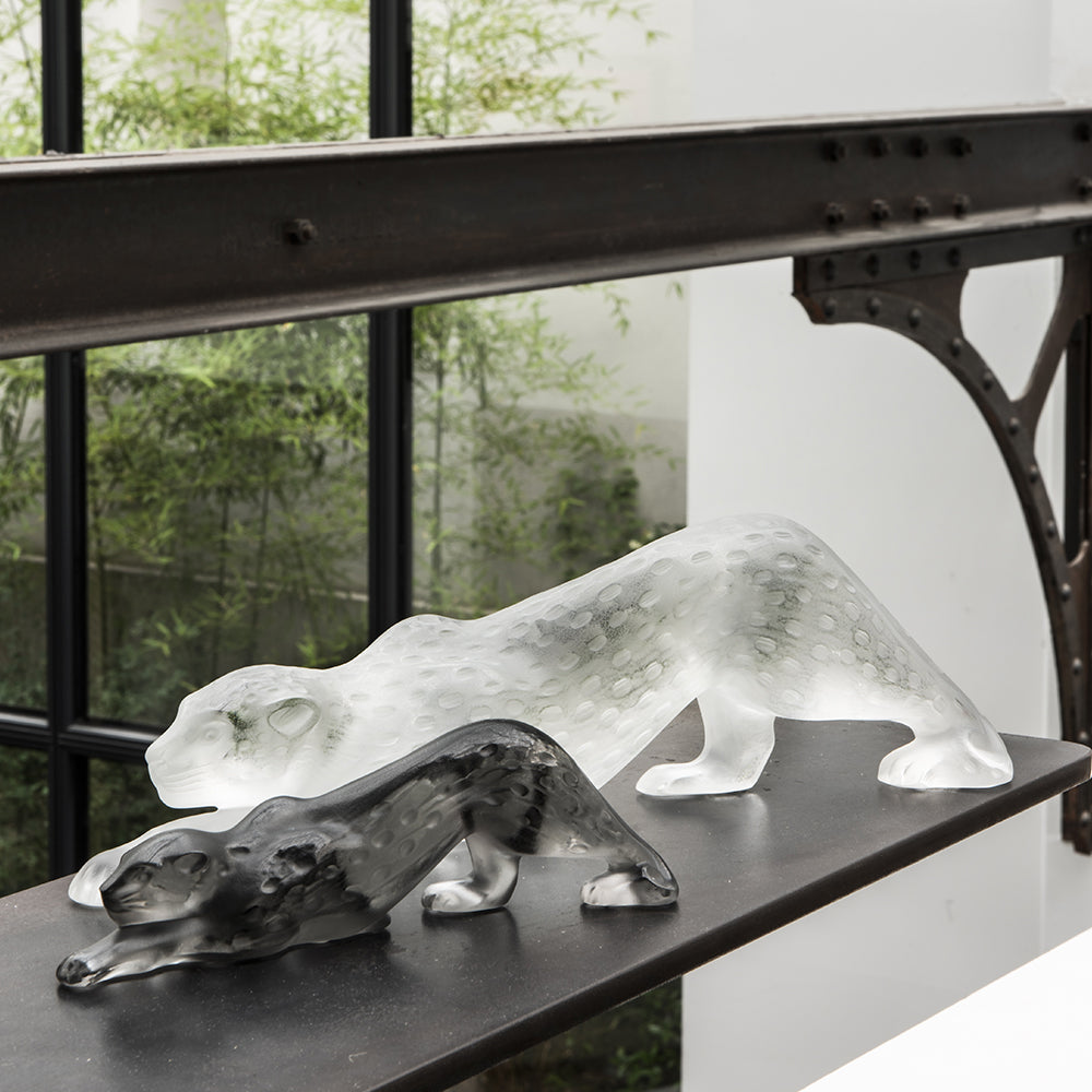 SCULPTURE PANTHÈRE ZEILA GRAND MODÈLE - CRISTAL LUSTRÉ OR