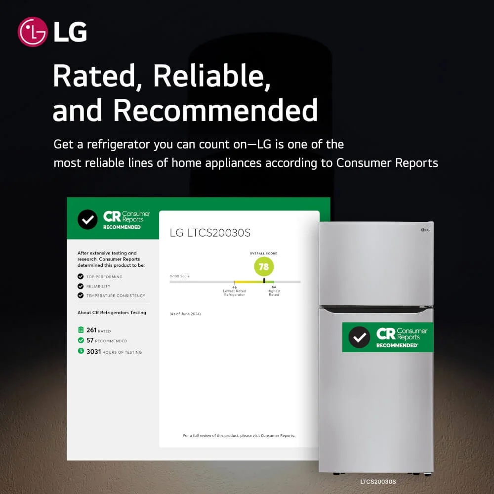LG LTCS20030S 20 Cu. ft. Stainless Top Freezer Refrigerator - New - Image 3