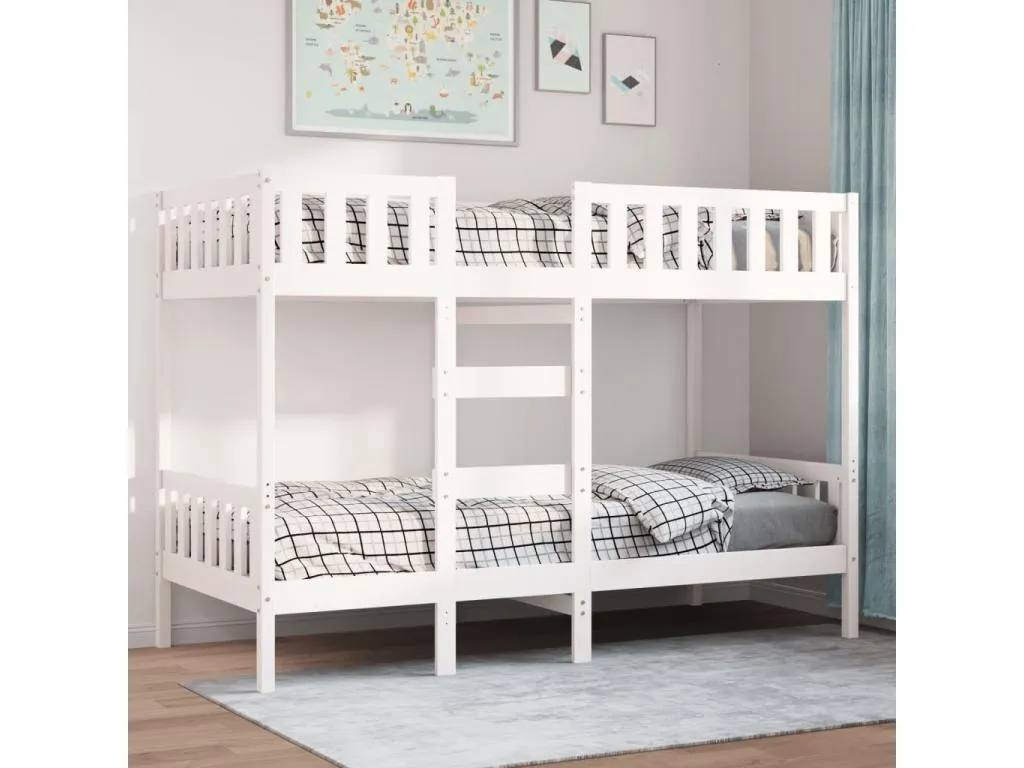 Litera de Homepleno maciza de Homepleno blanco 90x190 cm 89901cmmr