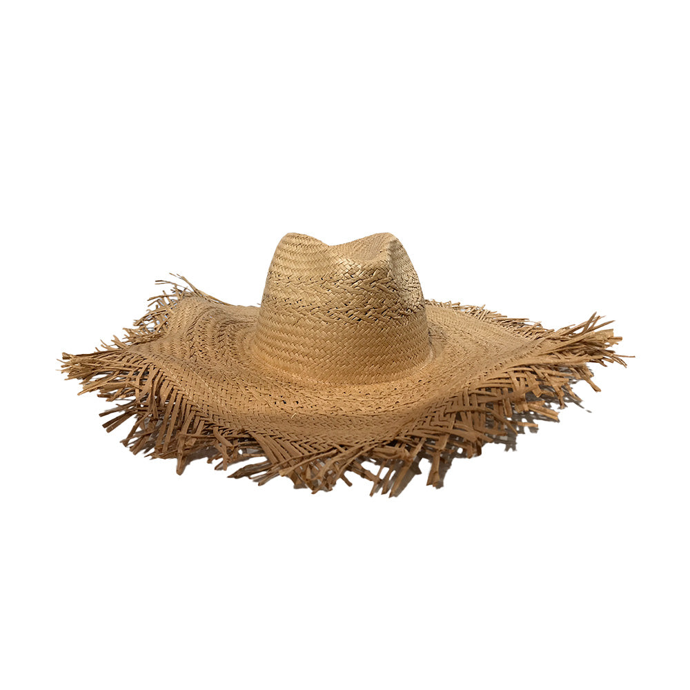 Miralles - Chapeau Paille Frange - Beige Toasted