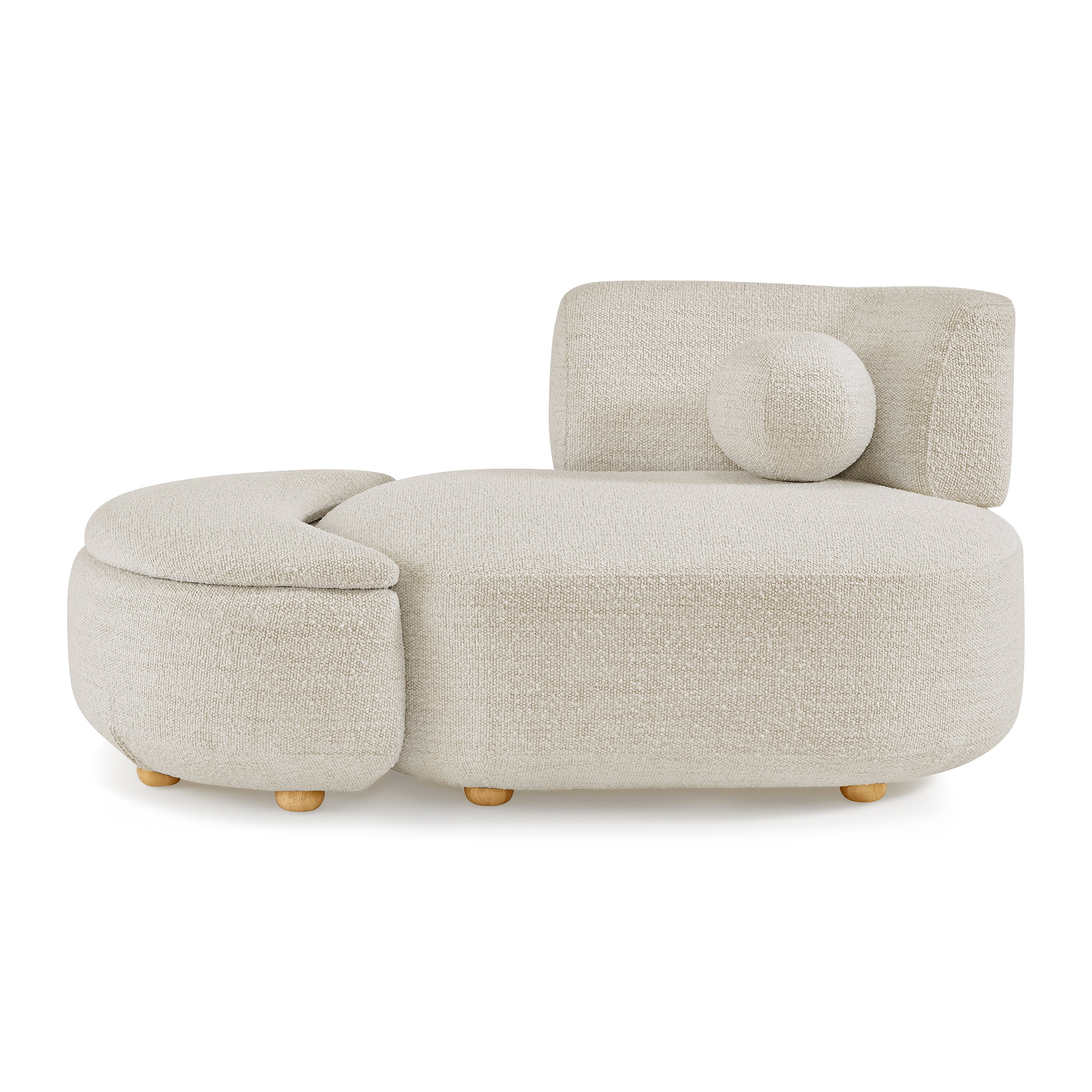 Better Homes & Gardens Juliet Modern Boucle Chaise & Storage Ottoman, Pearl - Image 4