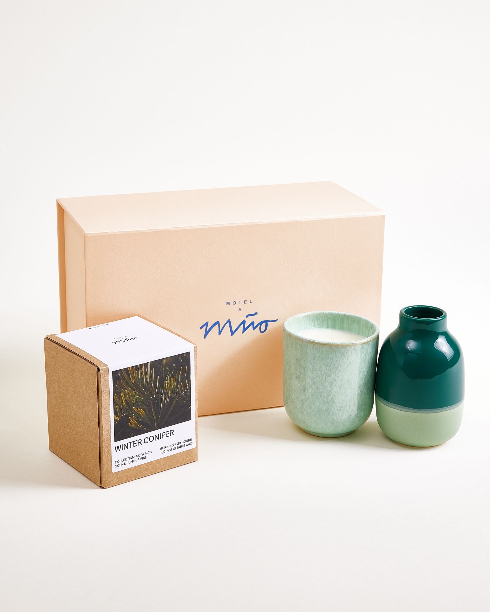 Geschenk-Set Winter Forest dunkelgrün mint 3-teilig