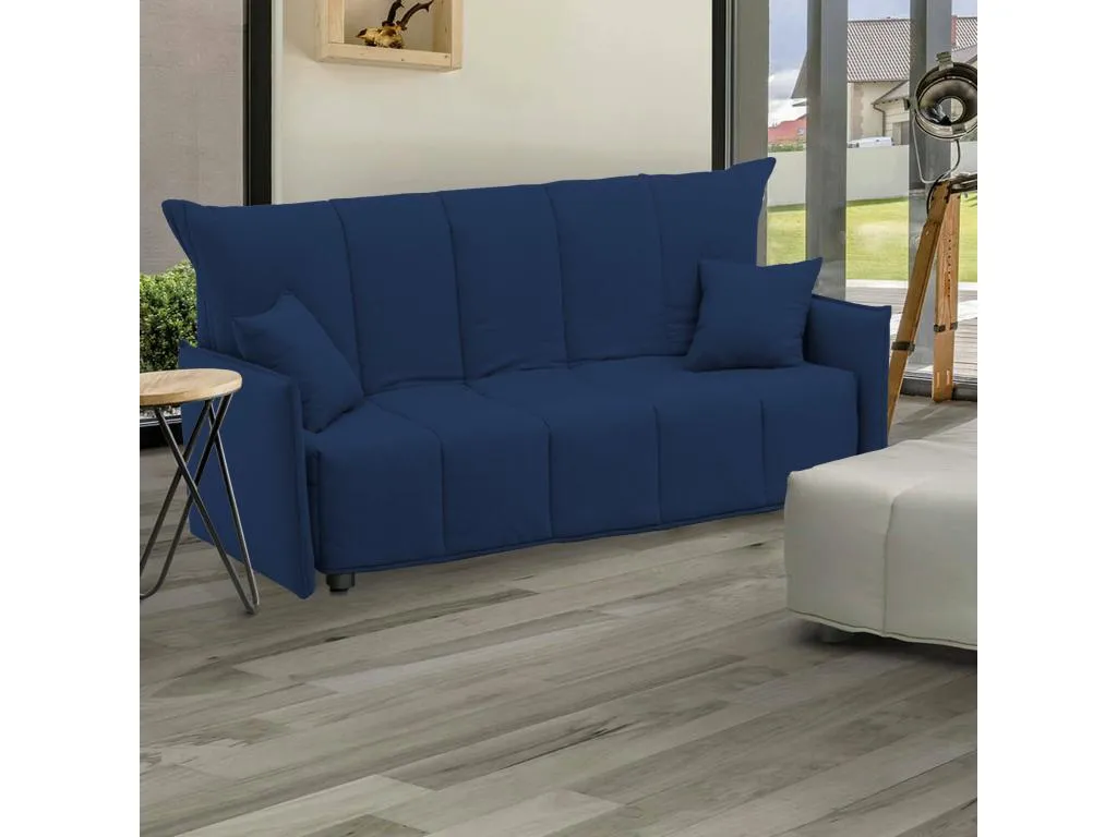 Sofa cama Banakdecoracion Sofá de 3 plazas Made in Italy Sofá de salón con apertura trolley en tela acolchada con reposabrazos estándar Cm 55100NXHS