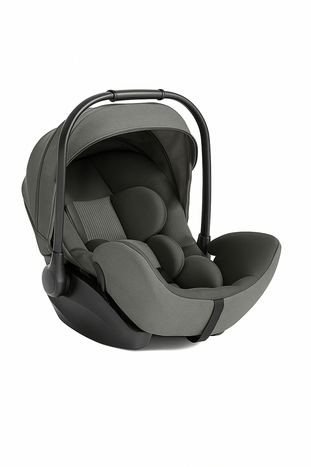 Asientos de coche Silla portabebés con capota y cojín reductor hasta 13 kg arnés de 3 puntos verde oliva 0-1 año