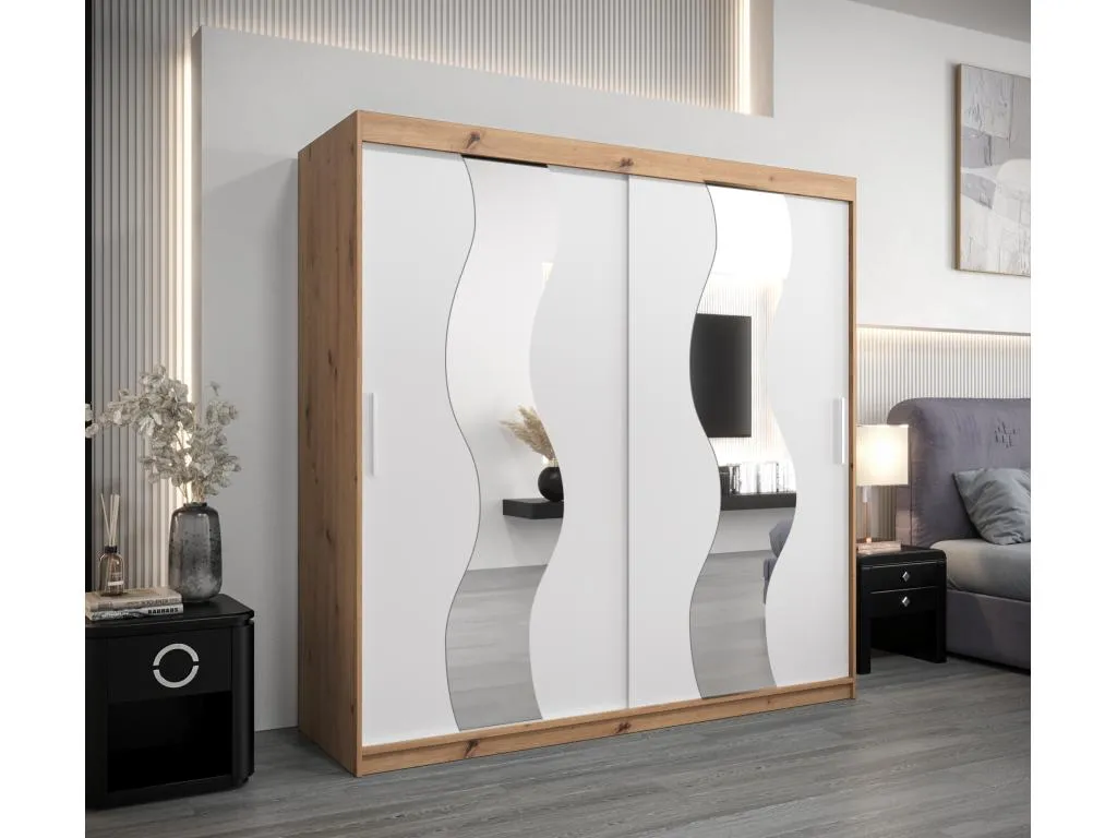 Armario Sancaldeco de puertas correderas 200/200/62 2 puertas (artisan/blanco) FDQI70965