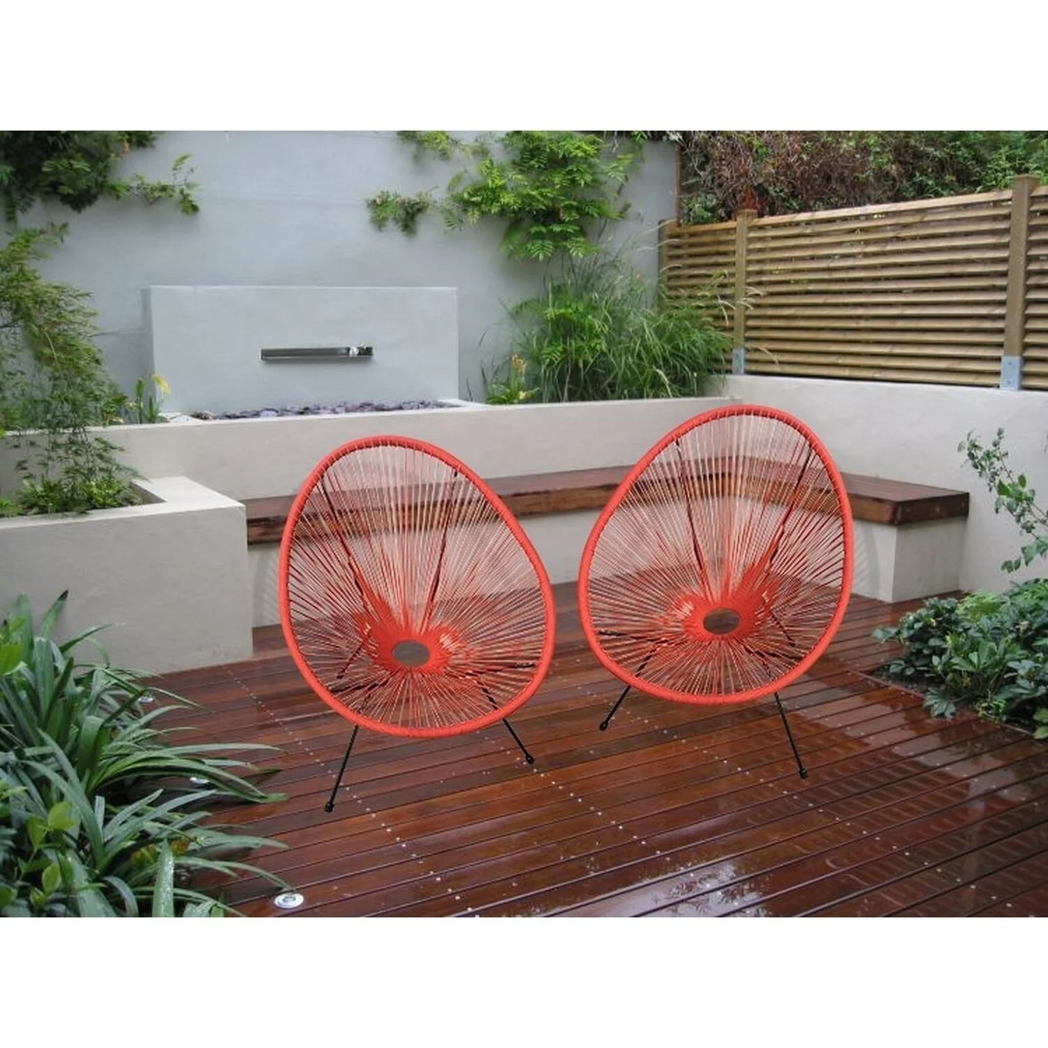 HighlanderHome Water-resistant Retro-modern Outdoor Acapulco Chair White - Image 5