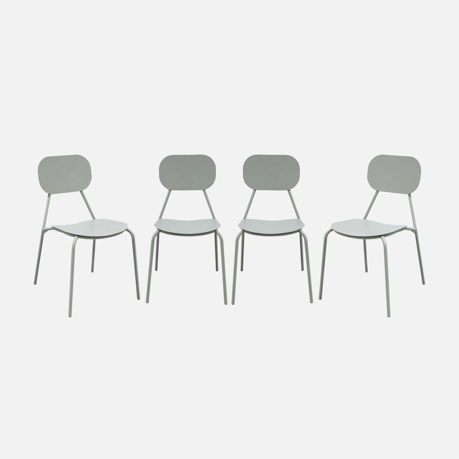 Avelia - Silla de jardín de aluminio, set de 4
