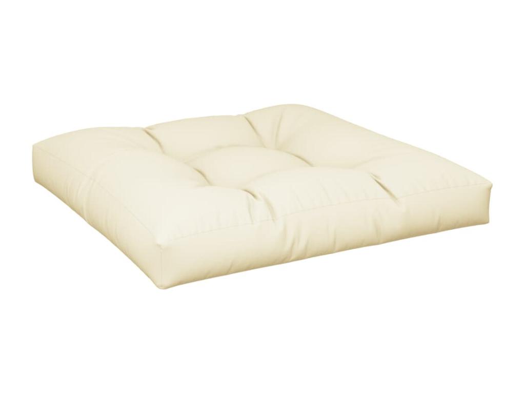 Cojín para sofá de palets tela crema 70x70x12 cm