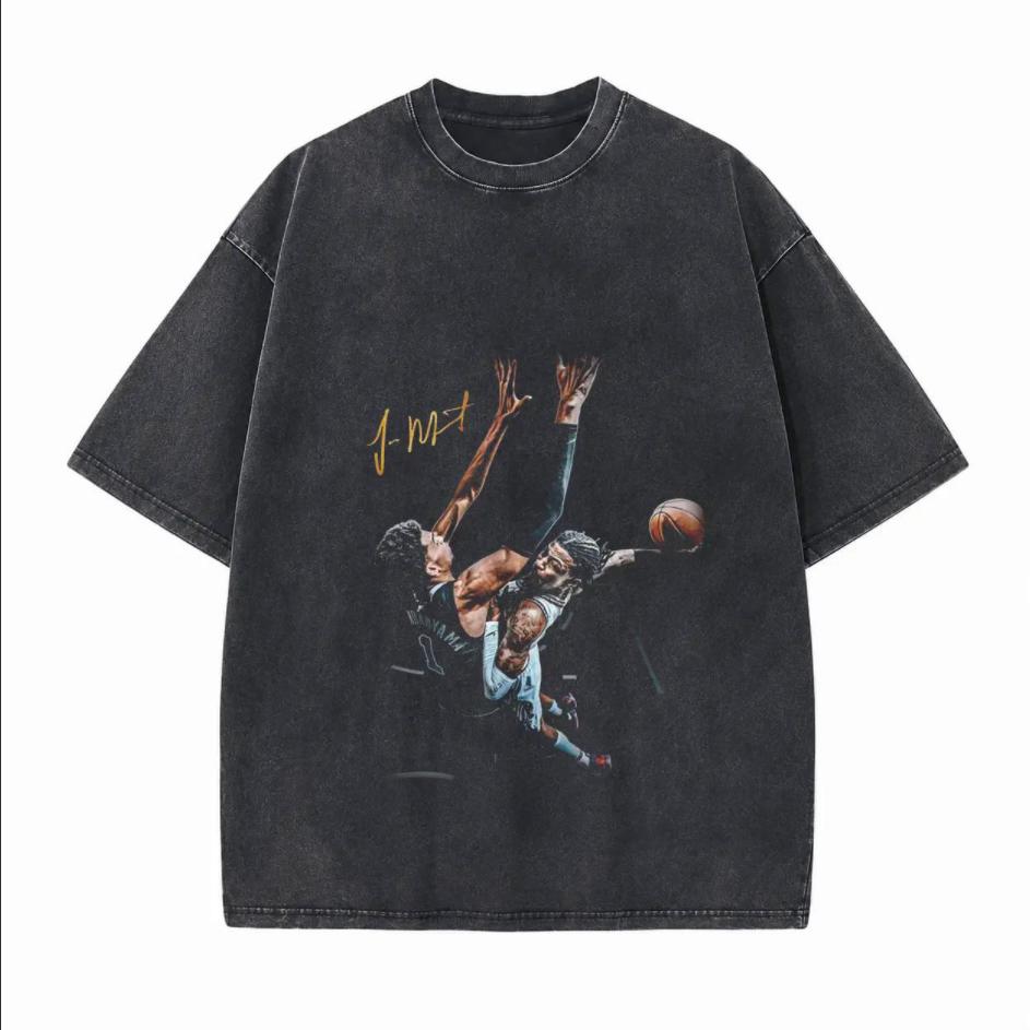 The Alien Heritage #1 Retro Basketball Printed Unisex Washed T-Shirt
