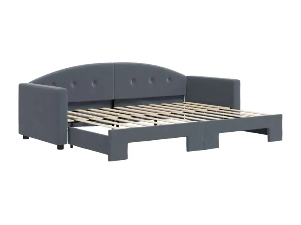 Sofá cama Hogarve terciopelo gris oscuro 80x200 cm 00161zfan