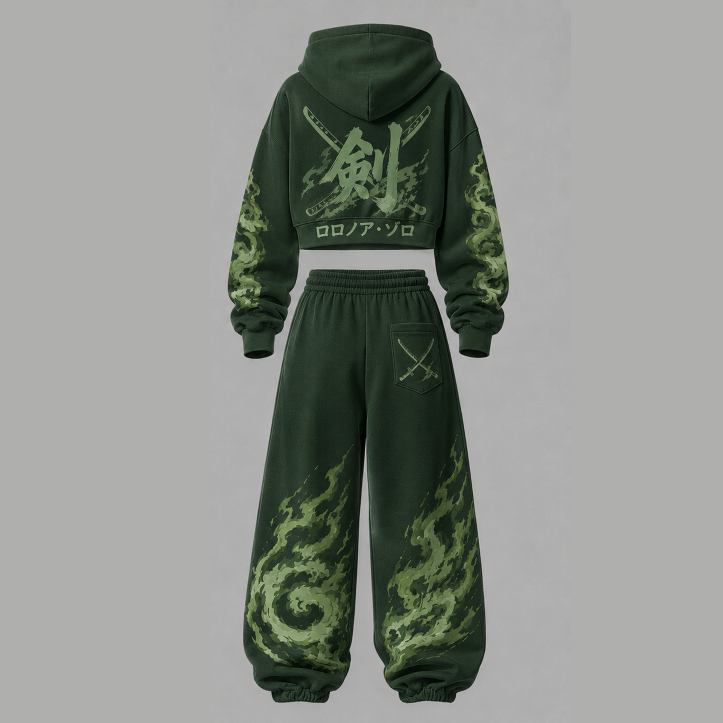 One Piece Cropped Long Sleeve Hoodie & High Waist Jogger Pants Two Piece TeeThreads Sustain the Scene with Custom Apparel
