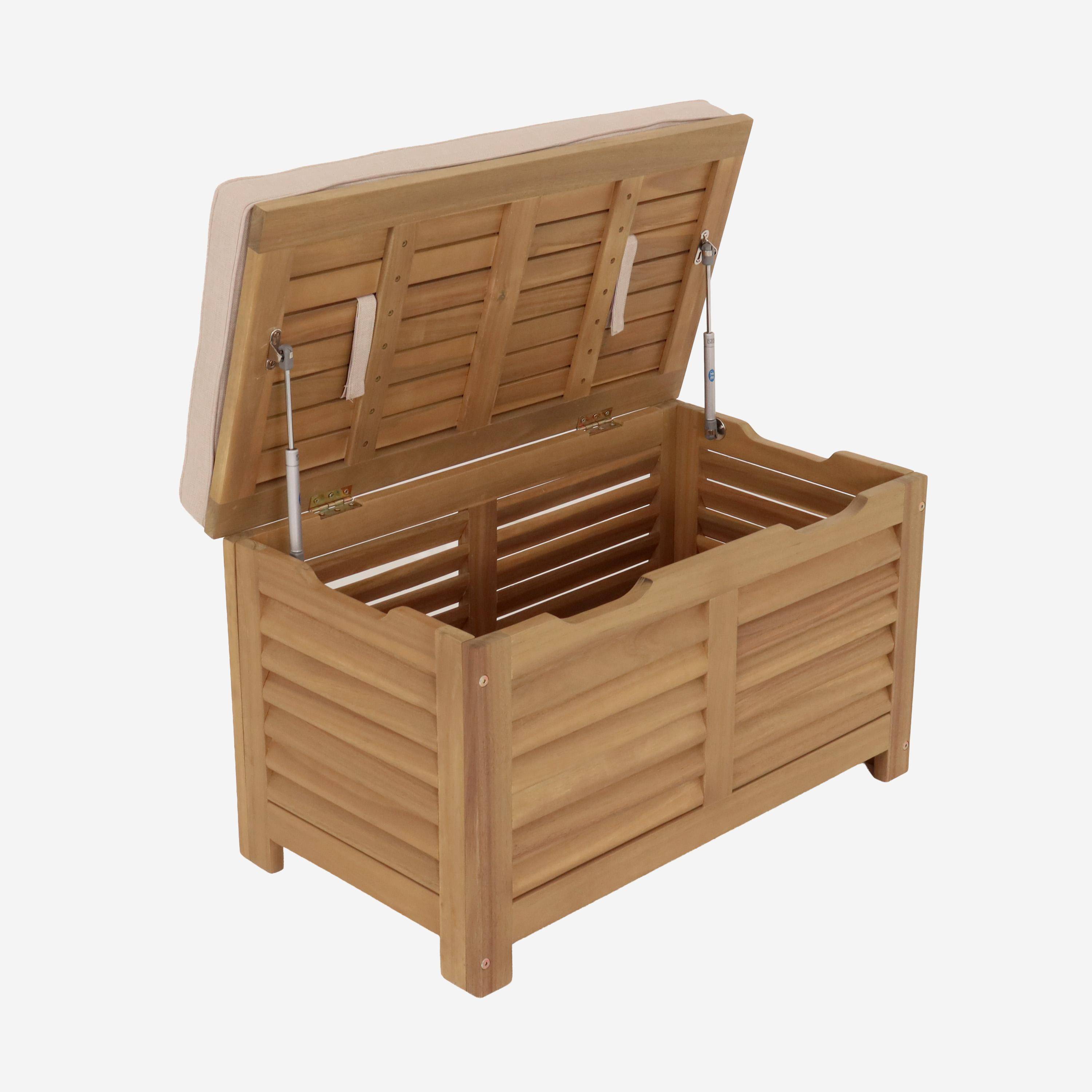 Zafra - Baúl de jardín en madera de acacia, 63L