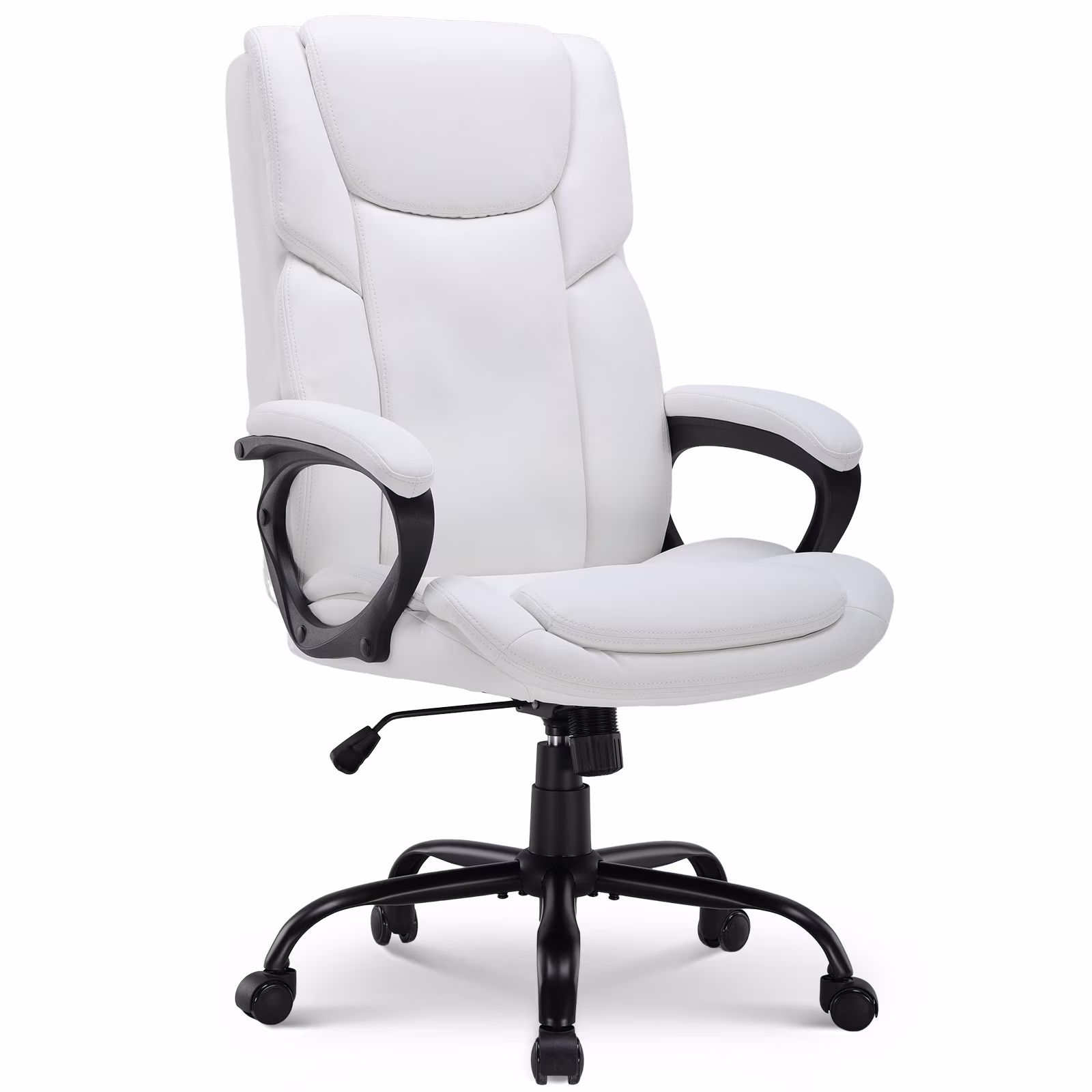 Mainstays Executive Ergonomic High Back Leather Home Office Desk Chair, Black - Image 7
