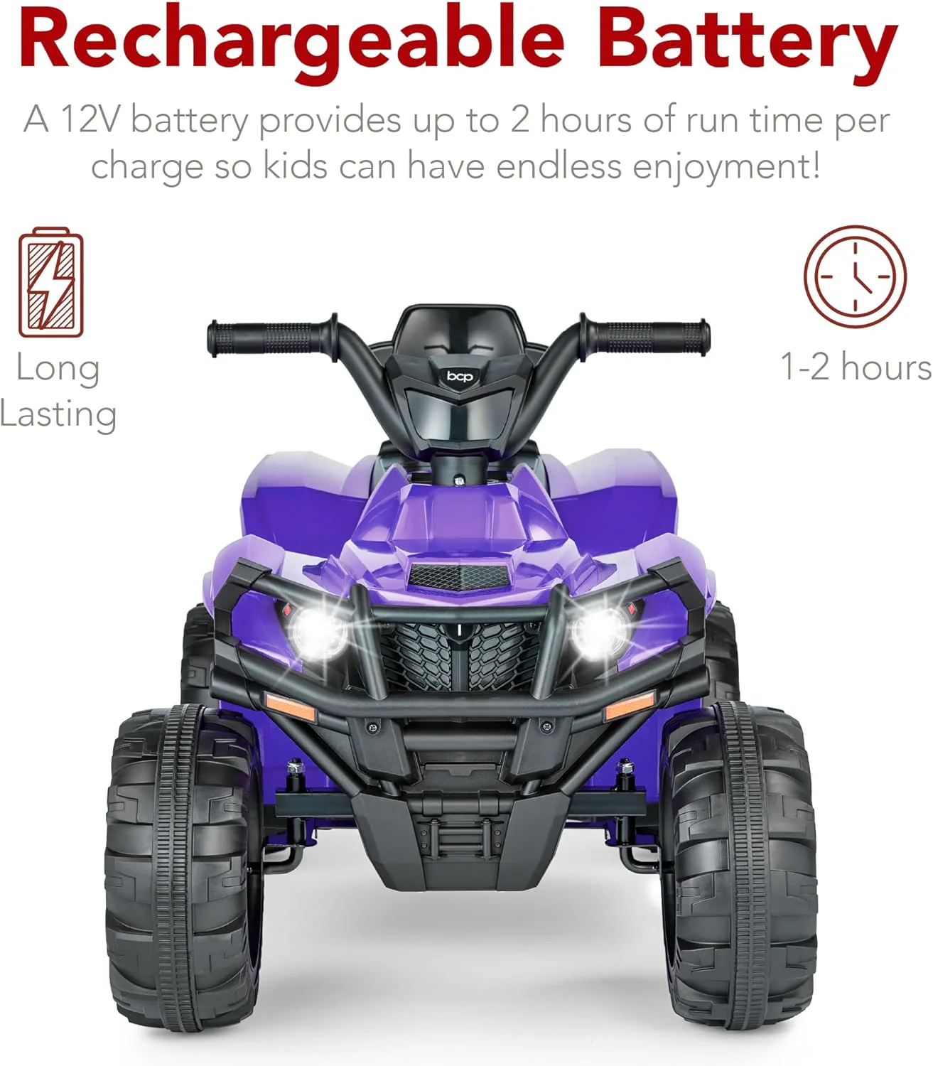 Best Choice Products 12V Kids Ride-On Electric ATV, 4-Wheeler Quad Car Toy w/Bluetooth Audio, 2.4mph Max Speed, Treaded Tires, LED Headlights, Radio