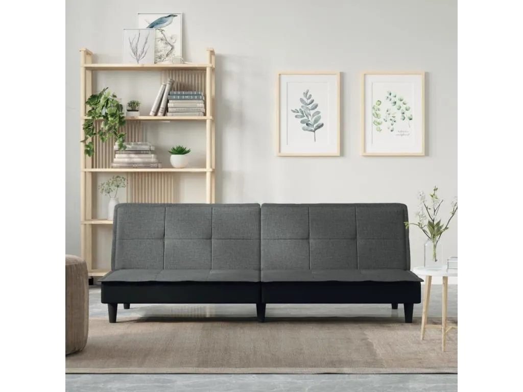 Sofá cama de tela gris oscuro 22755kucp