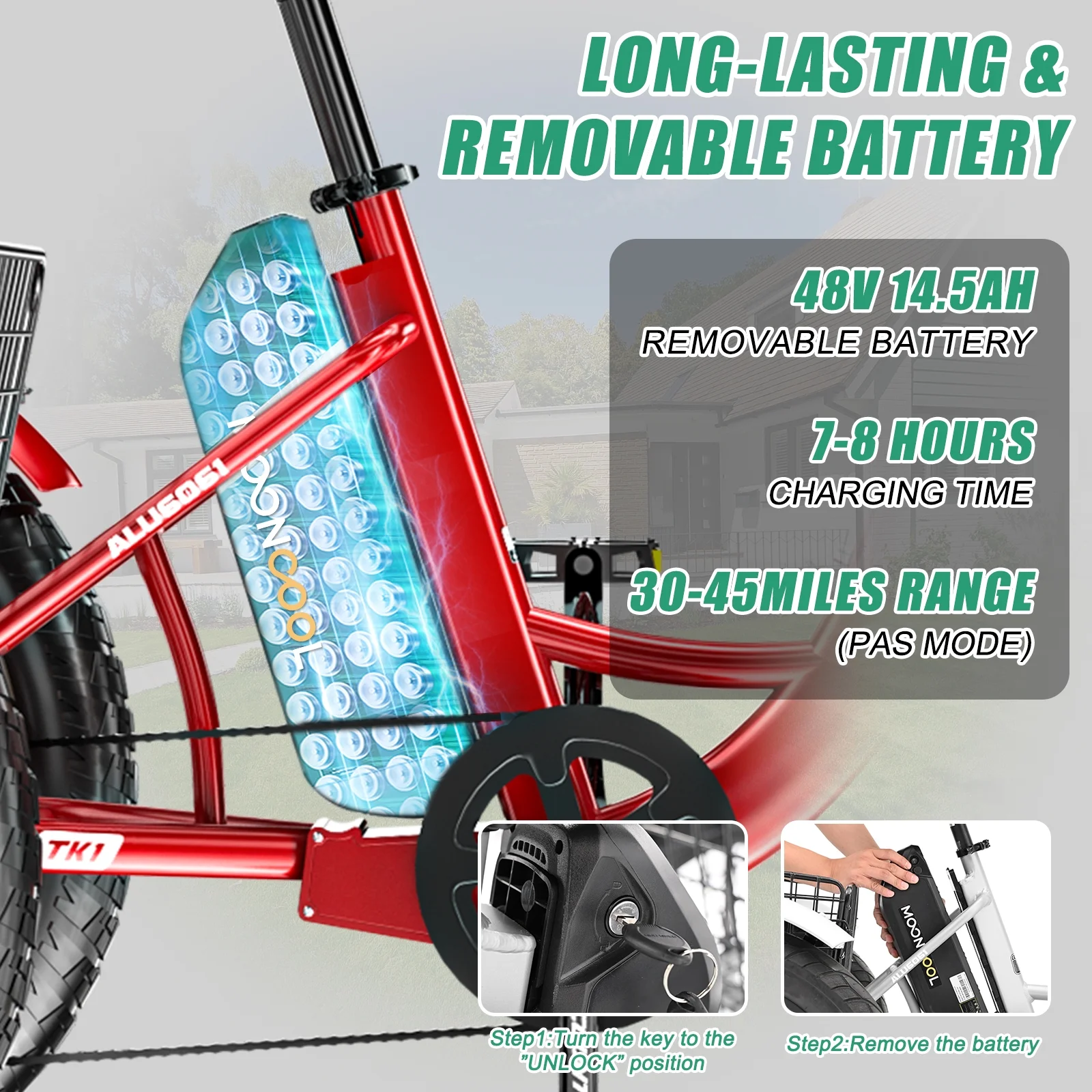 20" x 4" Fat Tire Electric Tricycle for Adult, 7 Speeds Electric Trike 48V 500W Motorized Tricycle , Electric Three Wheels Bicycle for Senior, Aluminum Frame & Rear Basket ,16mph - Image 51