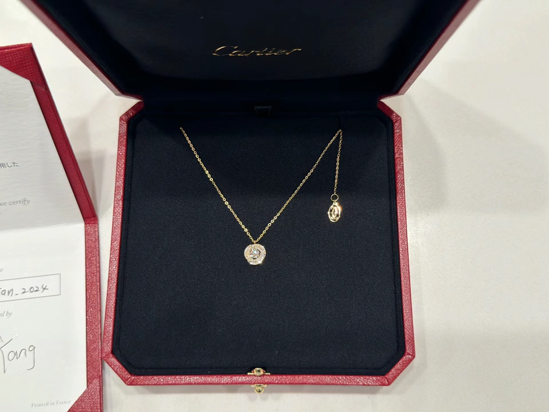Cartier Full Diamond Paved Trinity Pendant Necklace - Original Replica Club