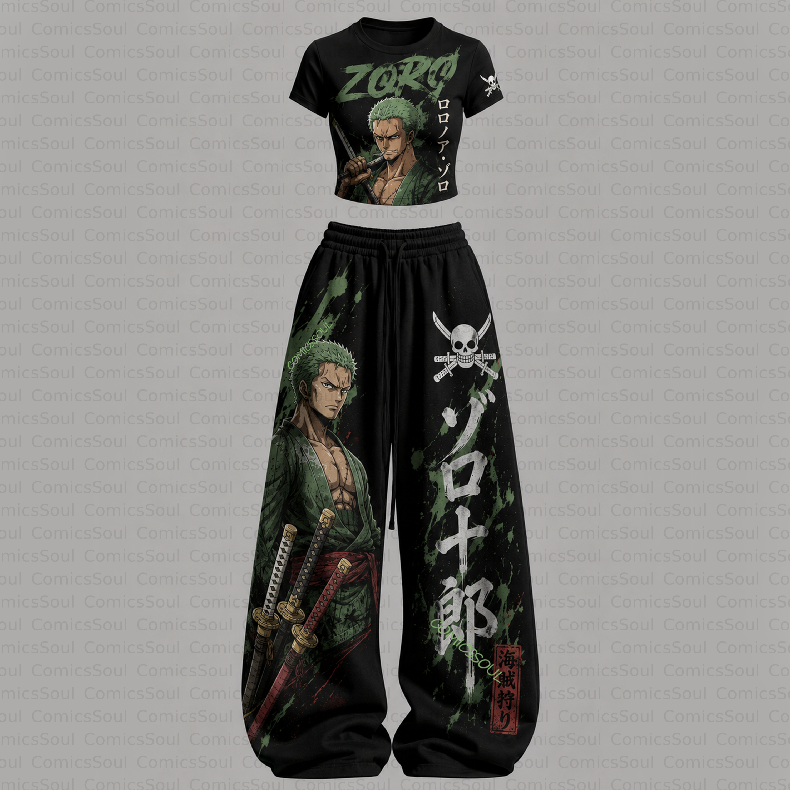 ONE PIECE T-Shirt  & Elasticated Trousers Two-Piece Set
