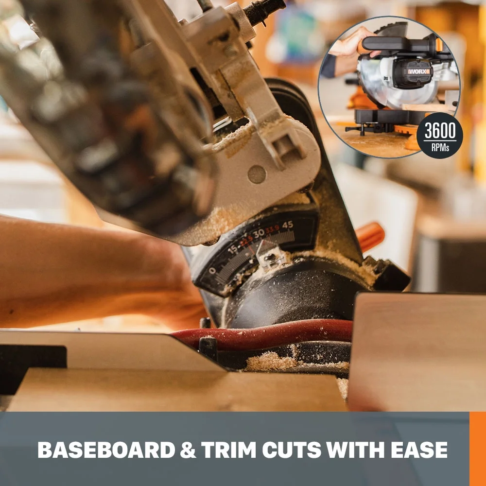 Worx WX845L 20V Power Share 7.25" Cordless Sliding Compound Miter Saw (Battery & Charger Included) - Image 3