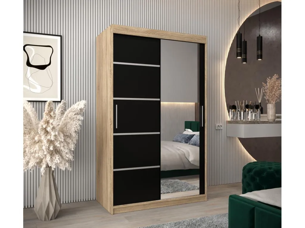 ARMARIO Mobtrendy 2 DE PUERTAS CORREDERAS 200/120/62 2 puertas (Mobtrendy/negro) 60138mong