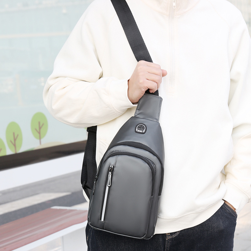 2026 New Cross-Border Men's Oxford Cloth Chest Bag Multifunctional Sports Outdoor Casual Shoulder Bag Crossbody Bag