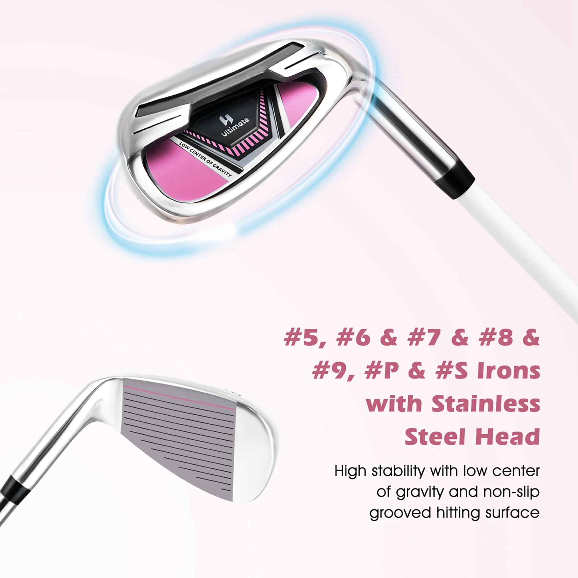 Ultimate Women’s Complete Golf Club Set Golf Club Package Set w/ Rain Hood, Right Hand Purple - Image 22