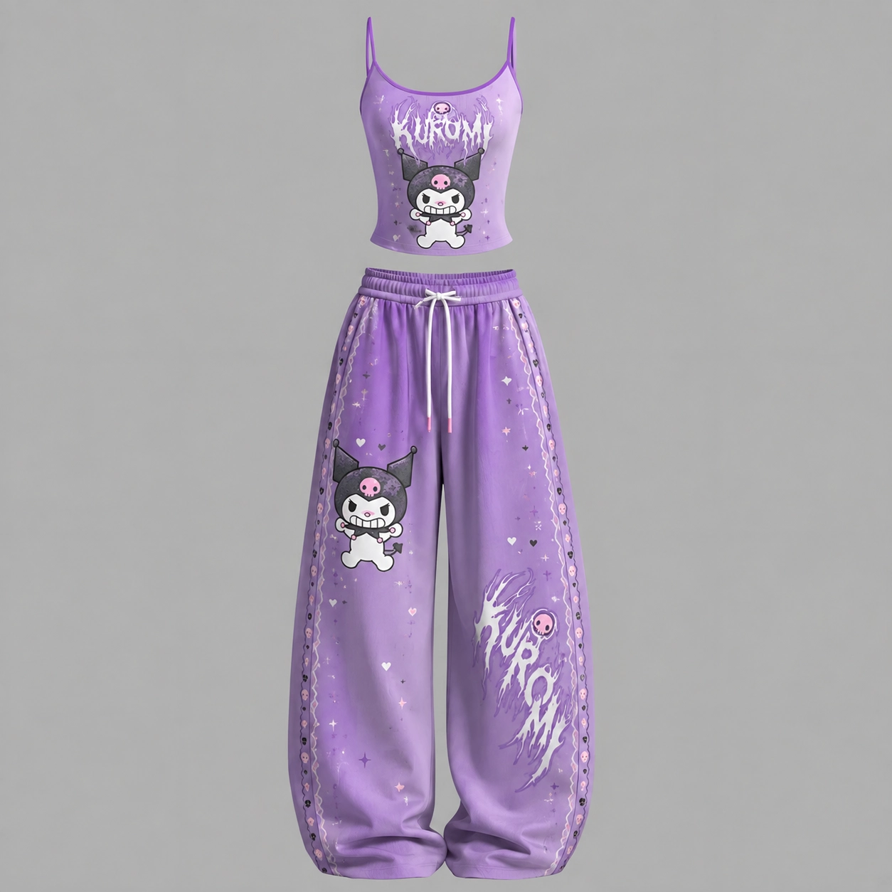 Hello Kitty Top & Elasticated Trousers Two-Piece Set TeeThreads Sustain the Scene with Custom Apparel