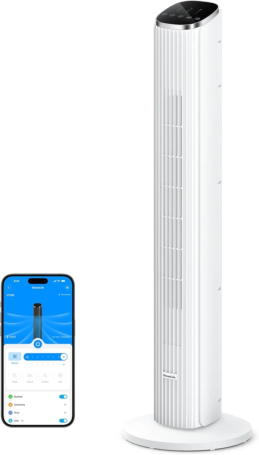 GoveeLife Black Tower Fan for Bedroom, 36