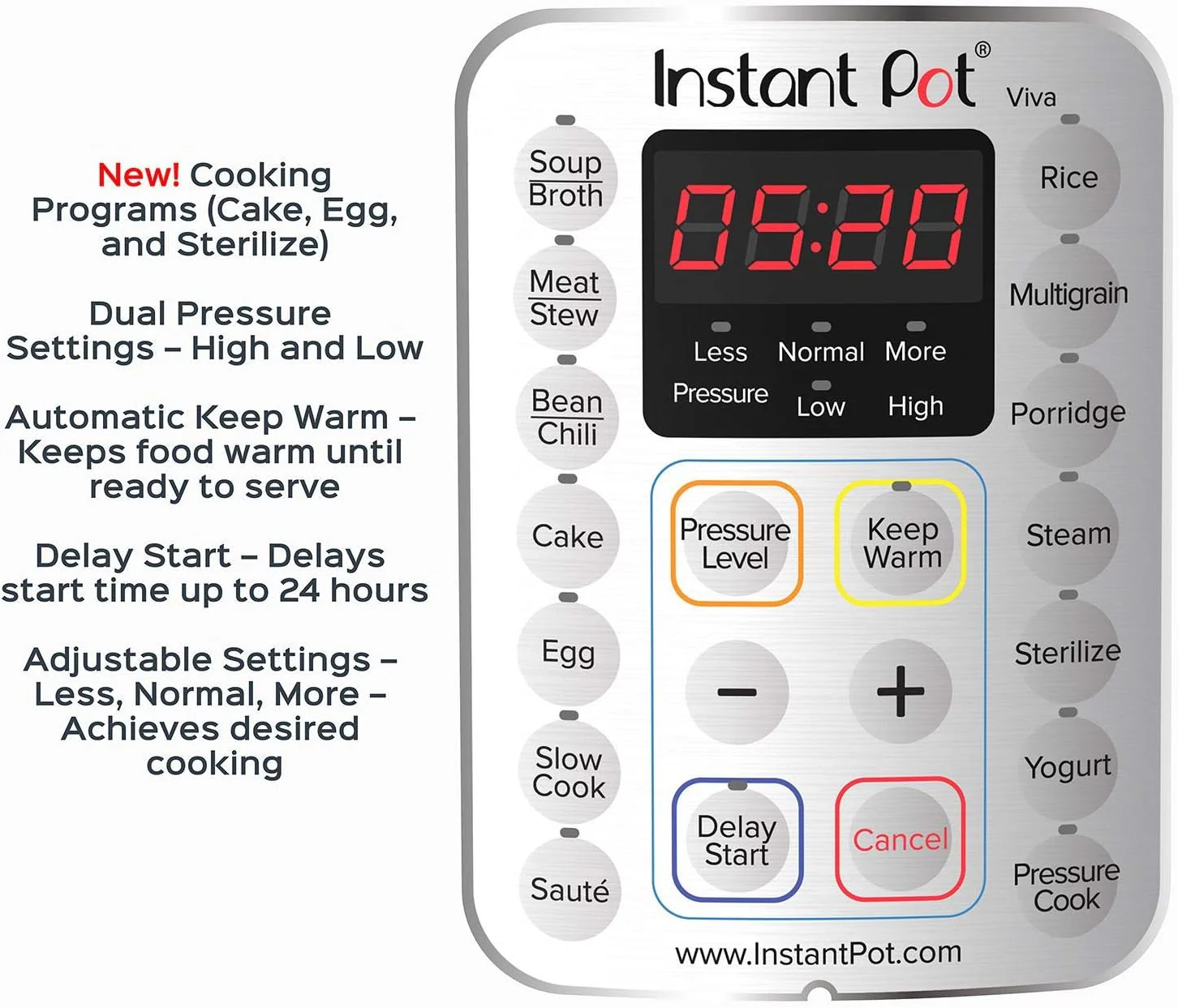 9-in-1 Multicooker, Pressure Cooker, Slow Cook, Rice Maker, Steamer, Sauté, Yogurt, Warmer & Sterilizer, Includes App With Over 800 Recipes, Stainless Steel, 6 Quarts