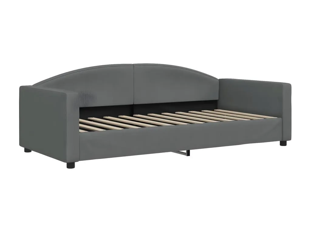 Sofá cama con colchón tela gris oscuro 90x200 cm uylx71613