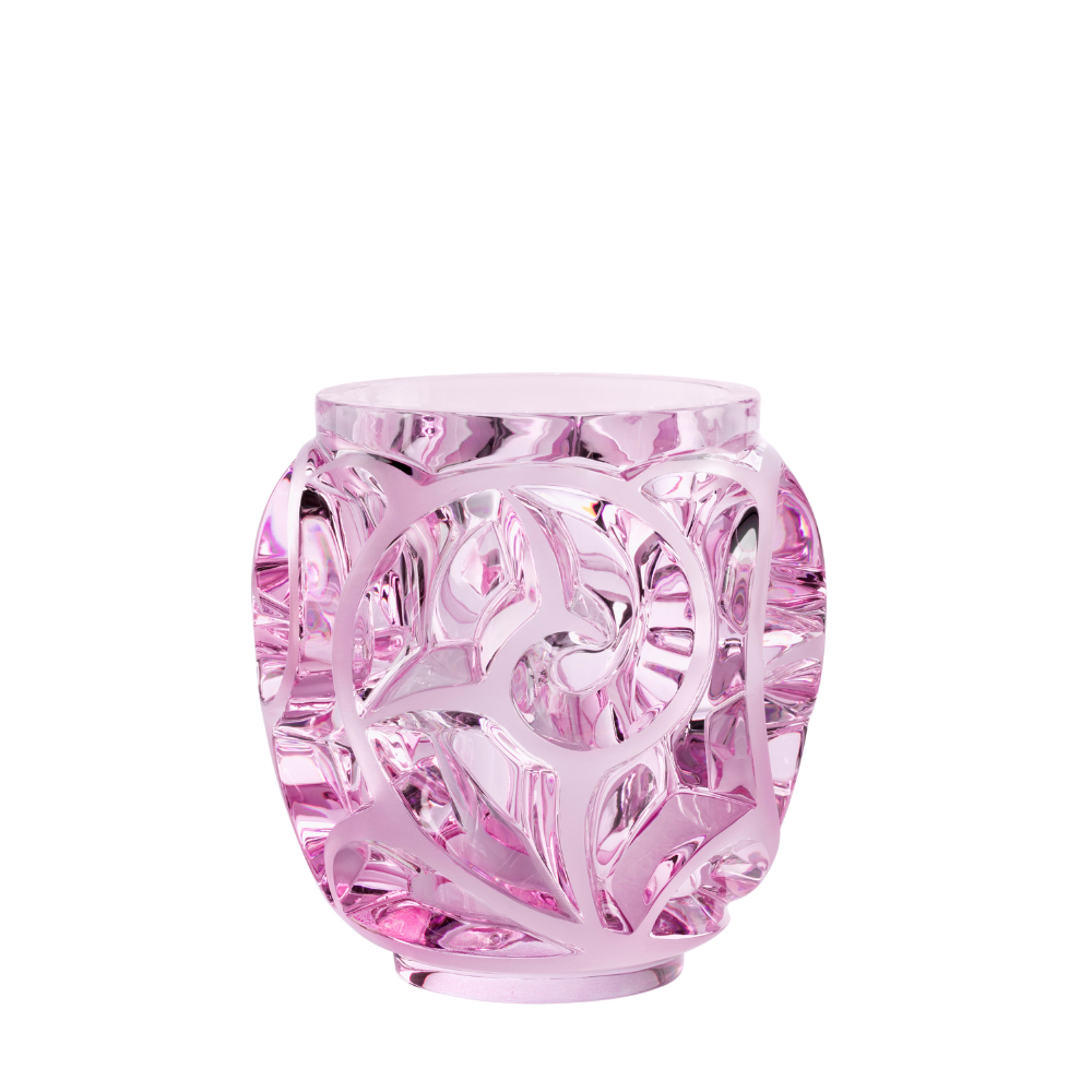VASE TOURBILLONS - CRISTAL LUSTRÉ ROSE