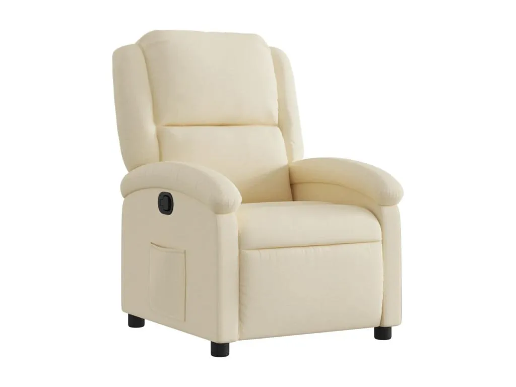 Sillón reclinable de tela crema